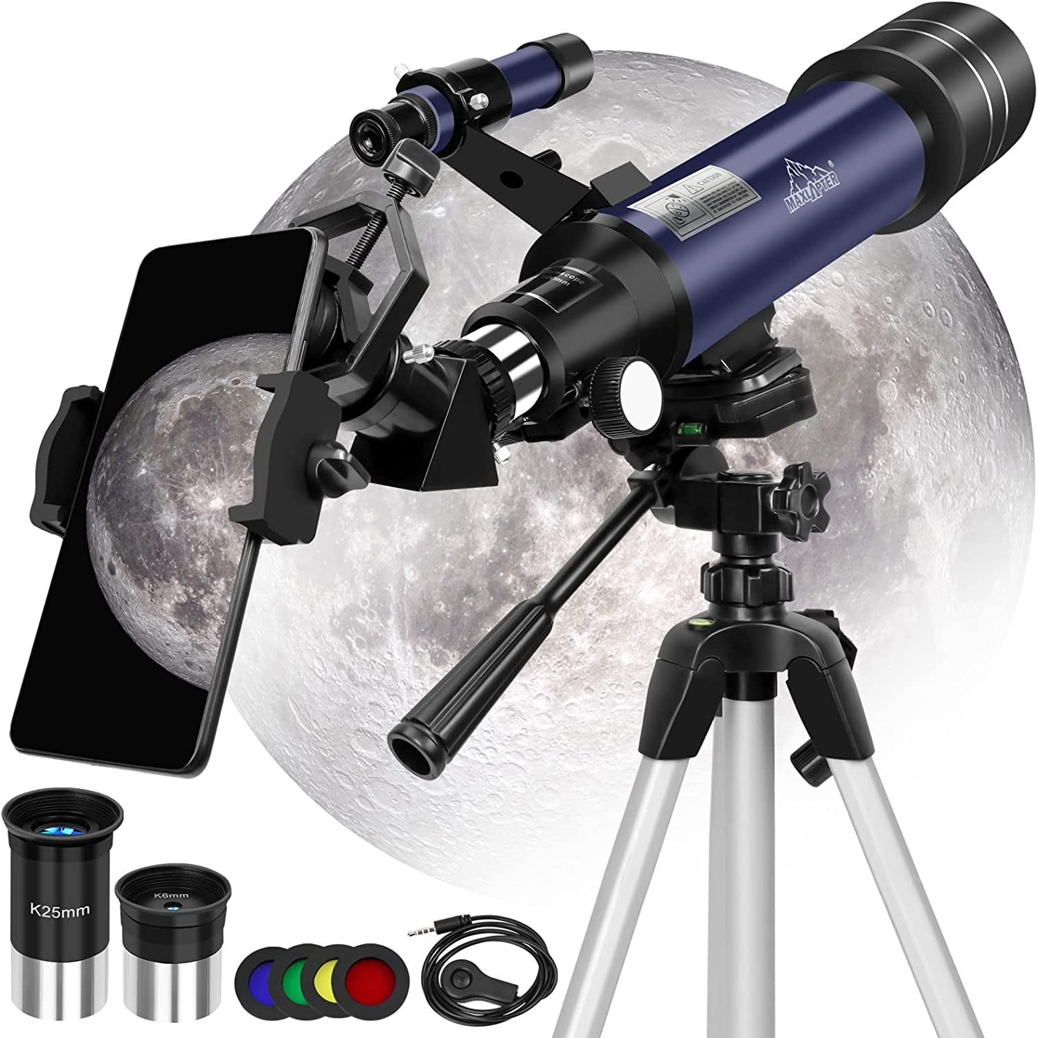 Emarth Telescope, store 70mm Aperture 360mm Astronomical Refractor AZ Mount Telescope