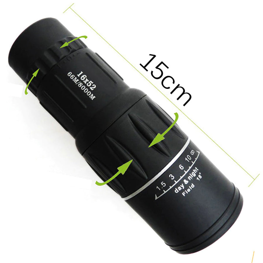 16X52 Dual Focus Monocular Telescope Hunting Spotting Upgrade Handheld for Tourism Sightseeing Concerts Fishing Sailing