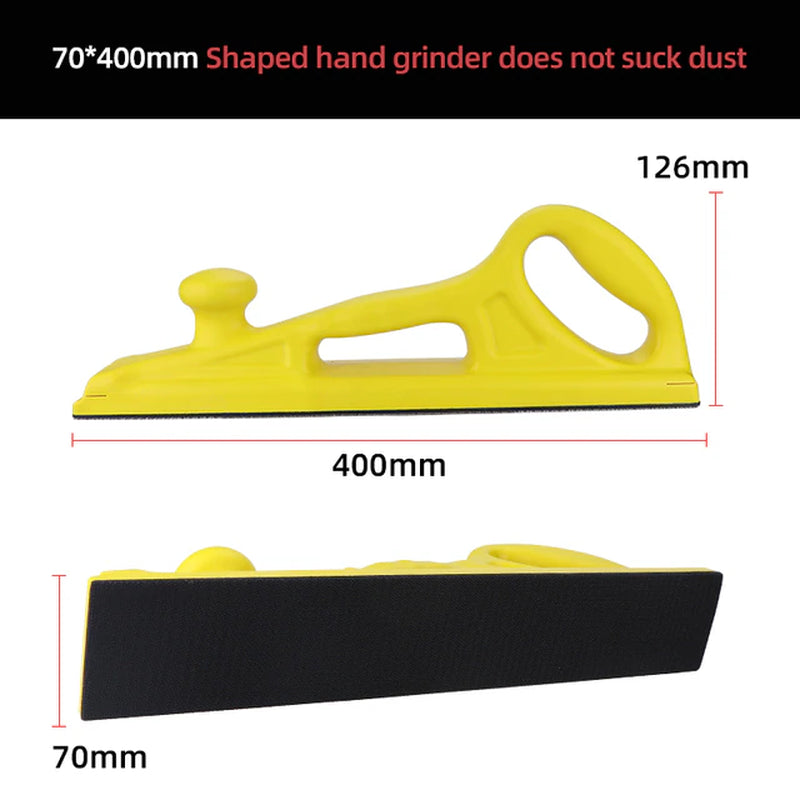 HIFESON 70X400Mm Manual Sanding Block Sandpaper Machine Hand Grinding Holder Handheld Polisher Sander for Car Wood Workig