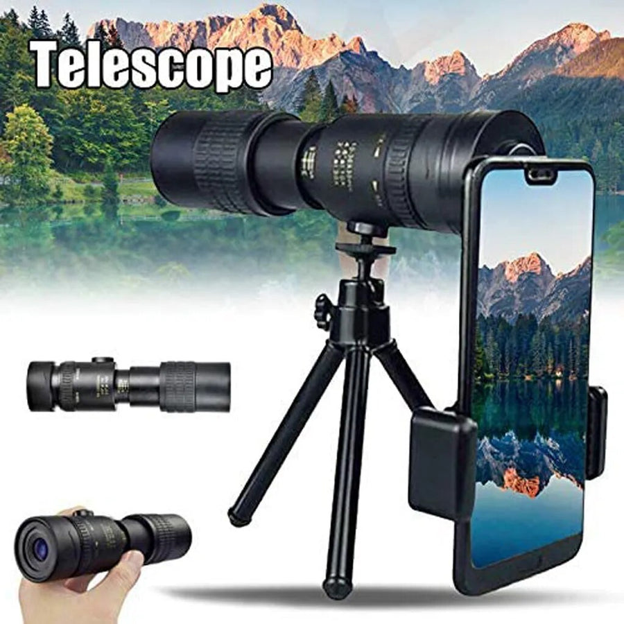 Professional 4K Super Telephoto Zoom Monocular Telescope with Spotting Scope and Portable Design