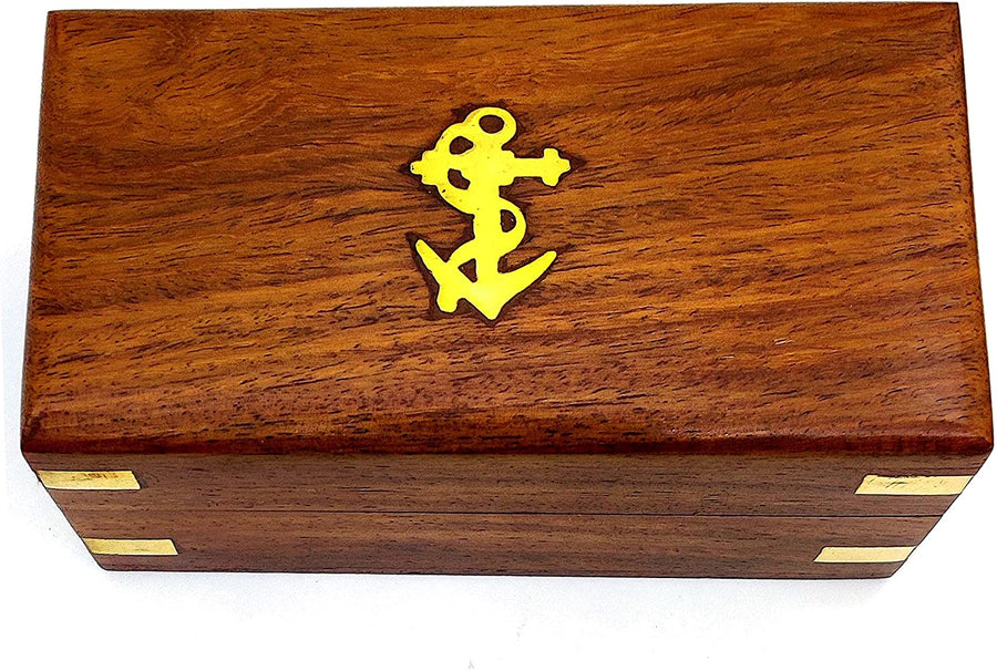"Premium Nautical Brass Spyglass Telescope with Wooden Box - High-Quality Brass Pirate Telescope, Collapsible Monocular Spyglass with Glass Optics - Ideal Decorative Telescope for Kids (Polish Finish)"