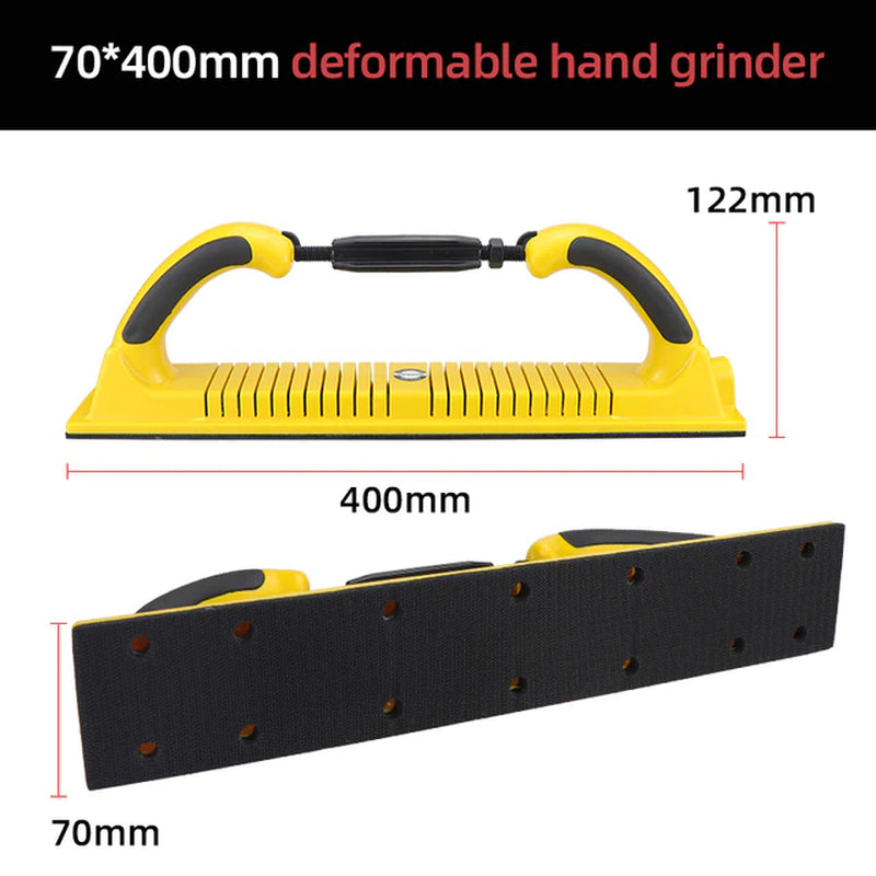 HIFESON 70X400Mm Manual Sanding Block Sandpaper Machine Hand Grinding Holder Handheld Polisher Sander for Car Wood Workig