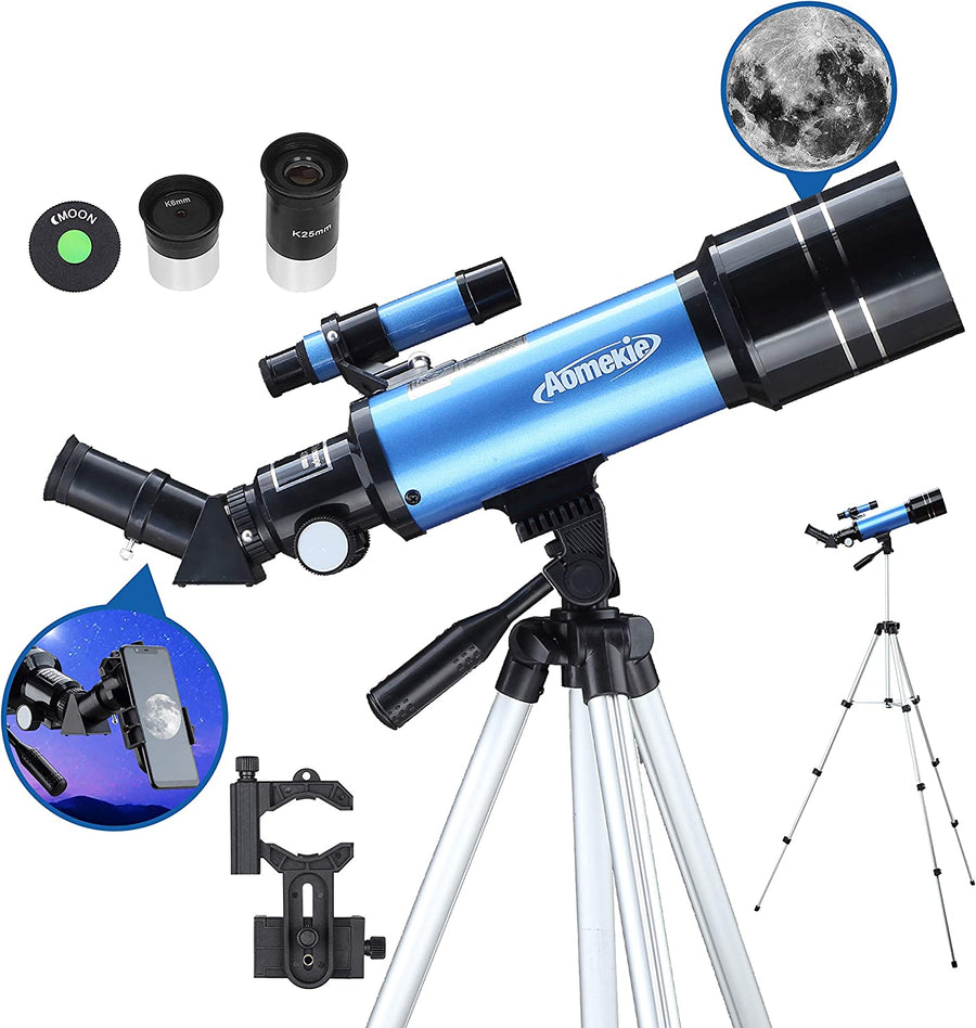 Telescopes for Kids with K6/25 Eyepieces Telescopes for Astronomy Beginners and Adults with Adjustable Tripod 70Mm Astronomical Telescopes with Phone Adapter Children'S Day Gifts for Kids