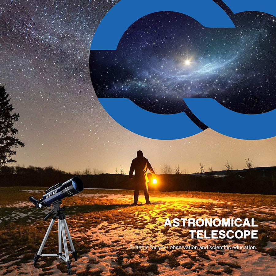 Telescope for Kids, 70Mm Aperture Refractor Telescopes (15X-180X) for Astronomy Beginners, Portable Travel Telescope with Phone Adapter & Adjustable Tripod-Astronomy Gifts for Kids Blue