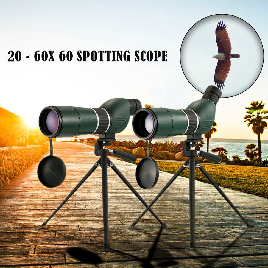 JHOPT 60 Times Spotting Scope Telescope Portable Travel Scope Monocular Telescope with Tripod Carry Case Birdwatch Hunting