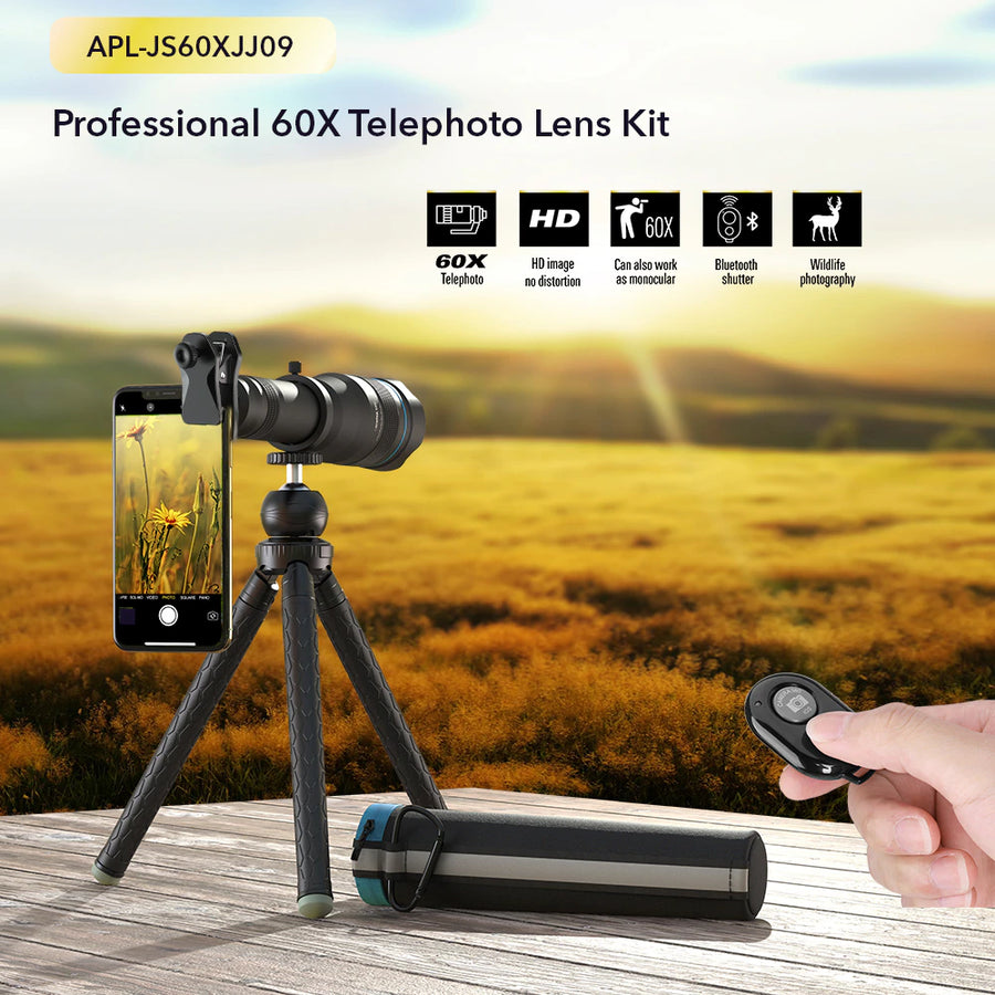 60X Monocular Telescope 36X 28X Long Range HD Zoom Mobile Telephoto Lens Telescope for Cell Phone Powerful Spotting Scope