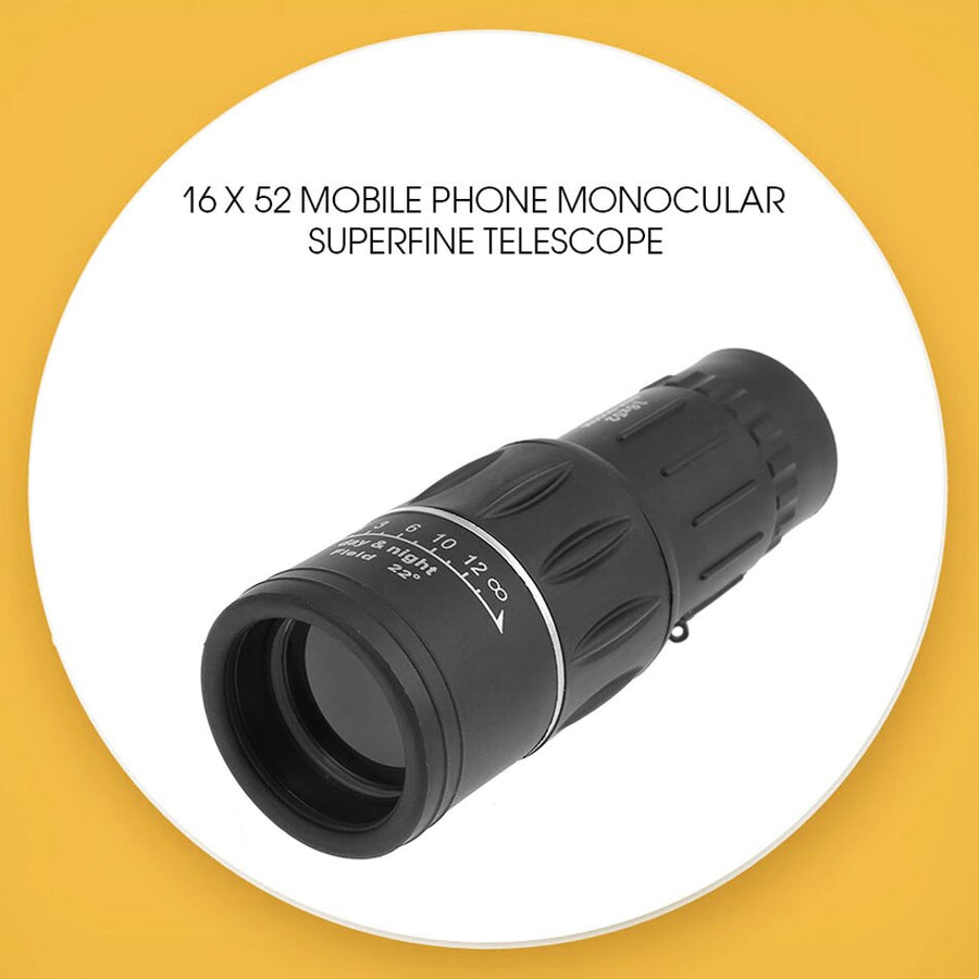 16X52 Dual Focus Monocular Telescope Hunting Spotting Upgrade Handheld for Tourism Sightseeing Concerts Fishing Sailing