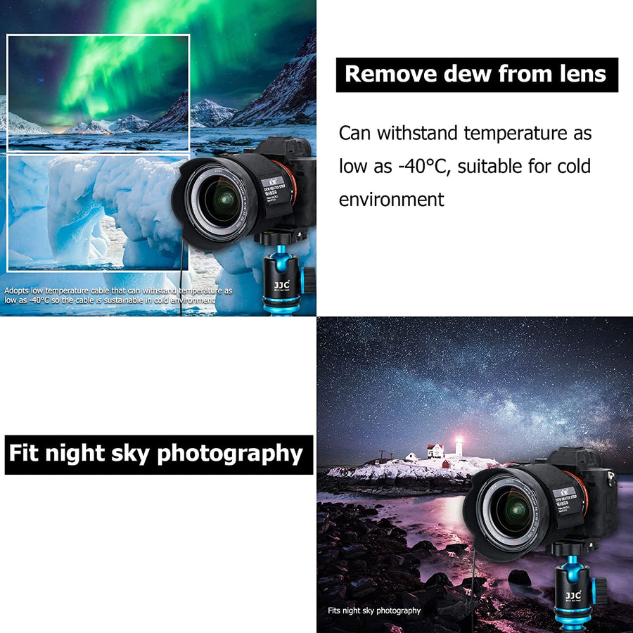 KIWIFOTOS USB Lens Heater Warmer Lens Dew Heater Remover Strip with Temperature Regulator Condensation Prevention for Telescopes DSLR Camera Lens Accessories, Fits outside Diameters Less than 3.15"