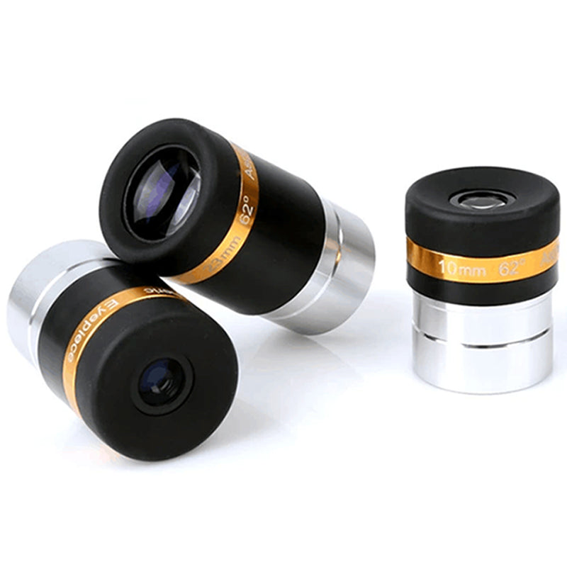 Aspherical High-Definition Eyepiece with 62 Degree Field of View, Fully Coated for 1.25" Astronomy Telescope (Available in 4mm, 10mm, and 23mm)