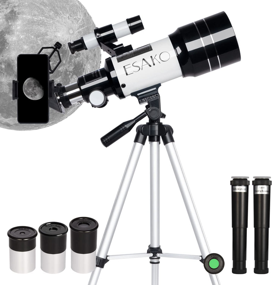 Telescope for Kids & Astronomy Beginners, 70Mm Aperture Portable Telescopes with 3 Eyepieces, Height Adjustable Tripod & Phone Adapter Gift for Kids