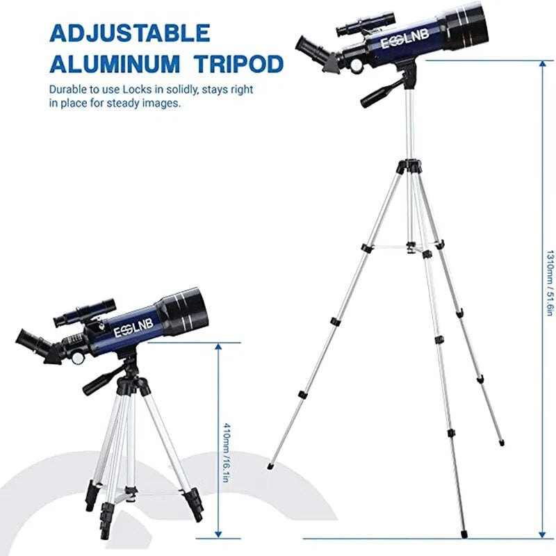 Professional title: "F36070 Astronomical Telescope with Adjustable Tripod for Beginner Astronomers - Ideal for Terrestrial and Celestial Observations, Including Moon Watching"