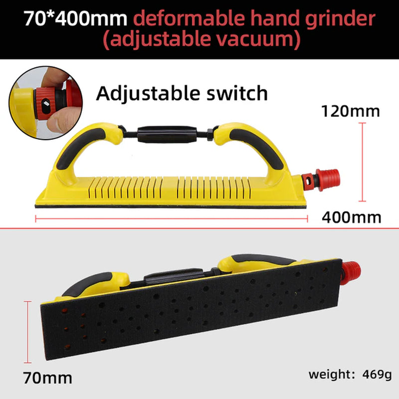 HIFESON 70X400Mm Manual Sanding Block Sandpaper Machine Hand Grinding Holder Handheld Polisher Sander for Car Wood Workig