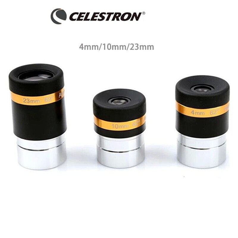 Aspherical High-Definition Eyepiece with 62 Degree Field of View, Fully Coated for 1.25" Astronomy Telescope (Available in 4mm, 10mm, and 23mm)