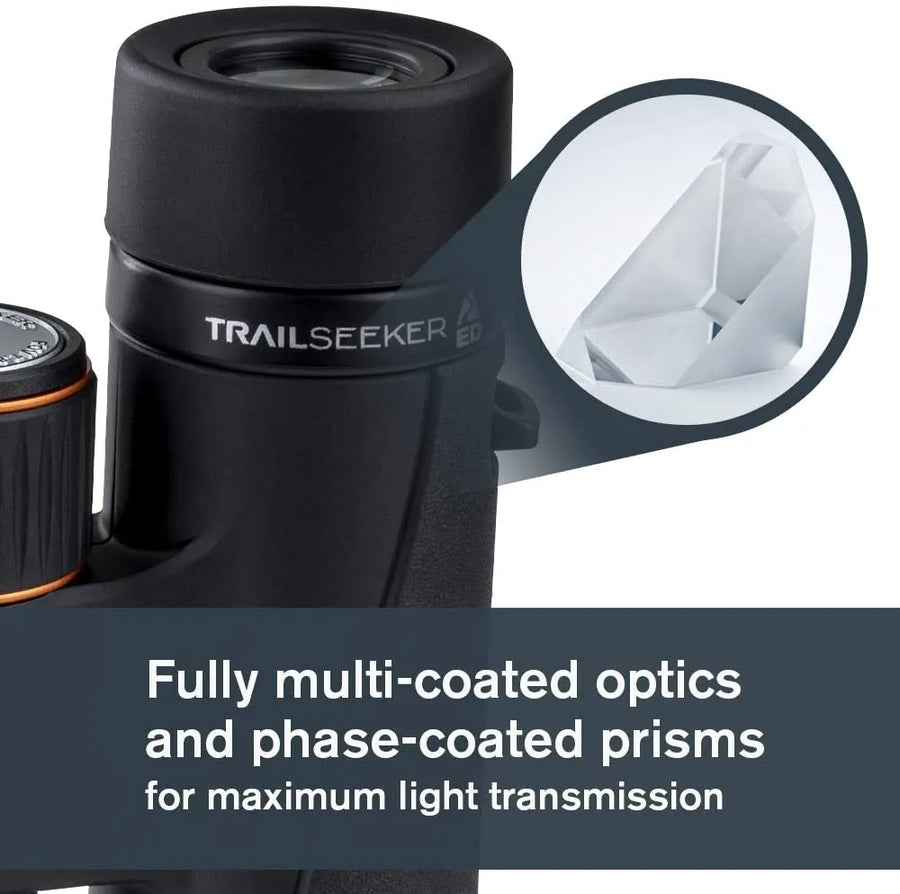 Professional Title: "Trailseeker ED Binoculars with Fully Broadband Multi-Coated Optics and Bak4 Roof Prism for Birdwatching and Outdoor Activities"