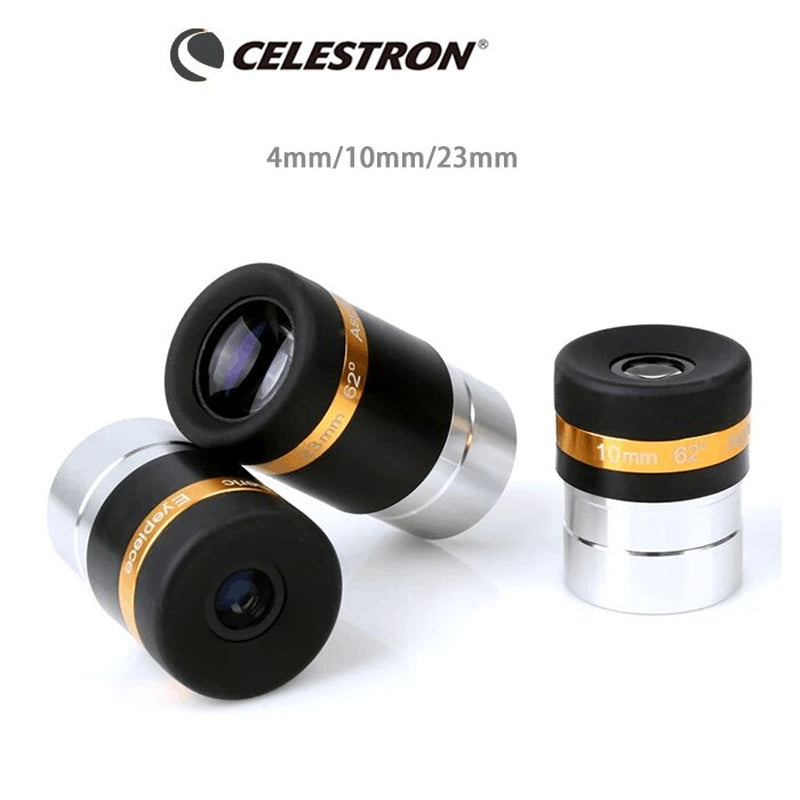 Aspherical High-Definition Eyepiece with 62 Degree Field of View, Fully Coated for 1.25" Astronomy Telescope (Available in 4mm, 10mm, and 23mm)