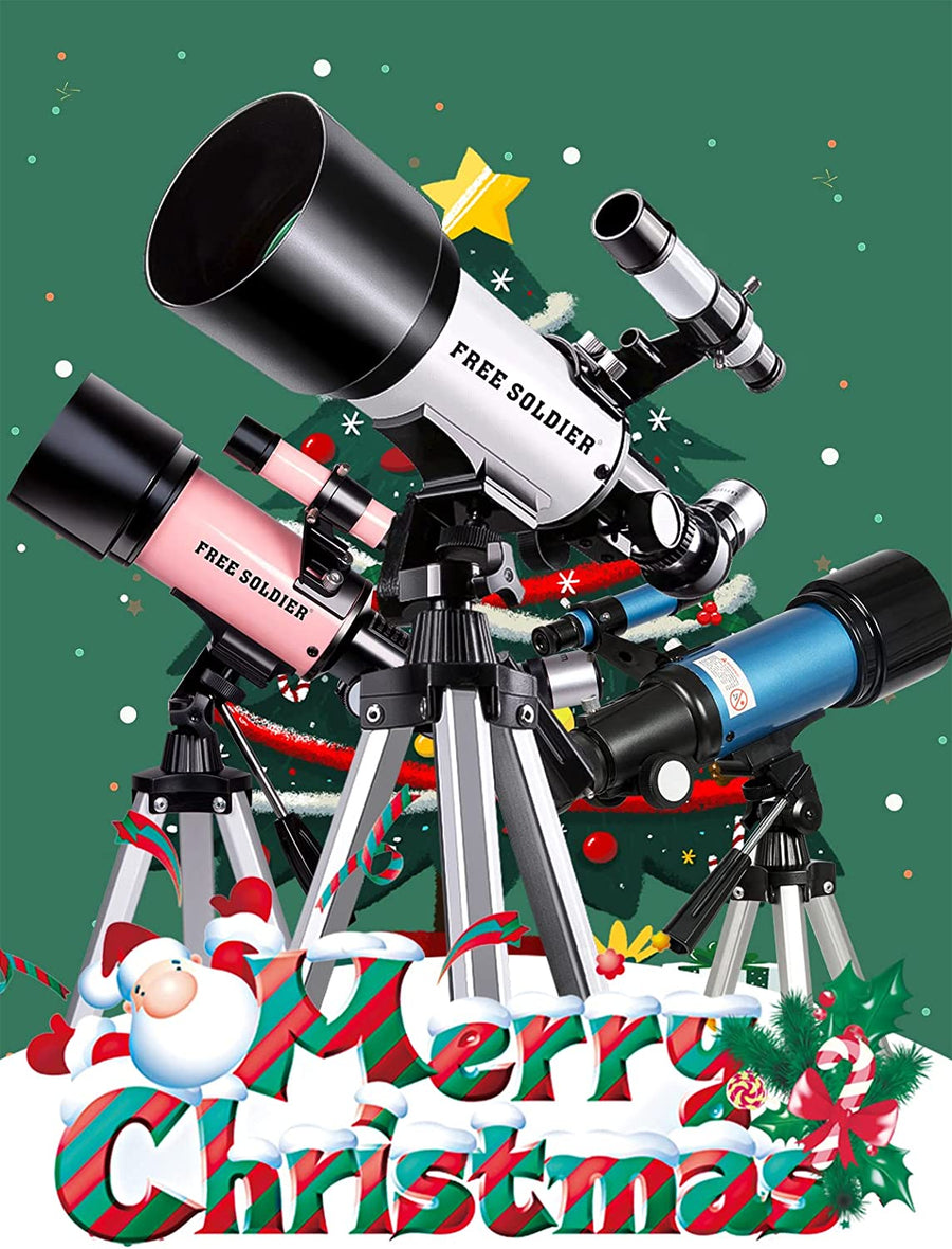 Telescope for Kids Adults Astronomy Beginners - 70Mm Aperture and 400Mm Focal Length Professional Refractor Telescope with Remote Great Christmas Astronomy Gift for Kids with Gift Package, Blue