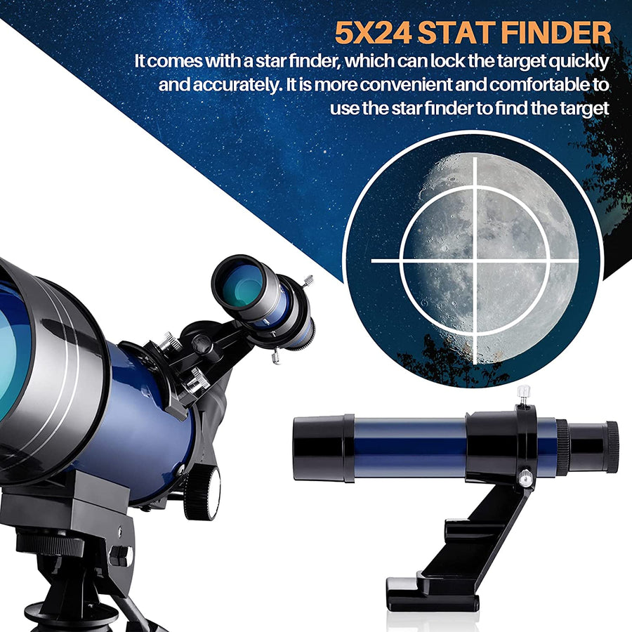 "Beginner's Astronomy Telescope - Full-Size Tripod - Portable Refractor Telescope - Perfect for Young Astronomers"