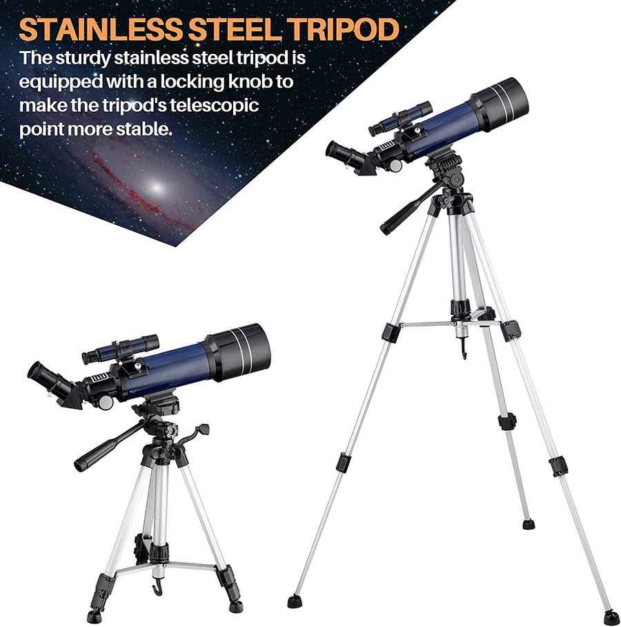 "Beginner's Astronomy Telescope - Full-Size Tripod - Portable Refractor Telescope - Perfect for Young Astronomers"